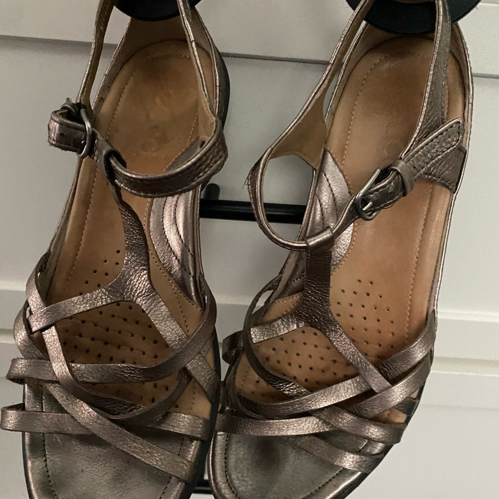 Ecco size37 wedge Sandel gold/bronze shimmer color.